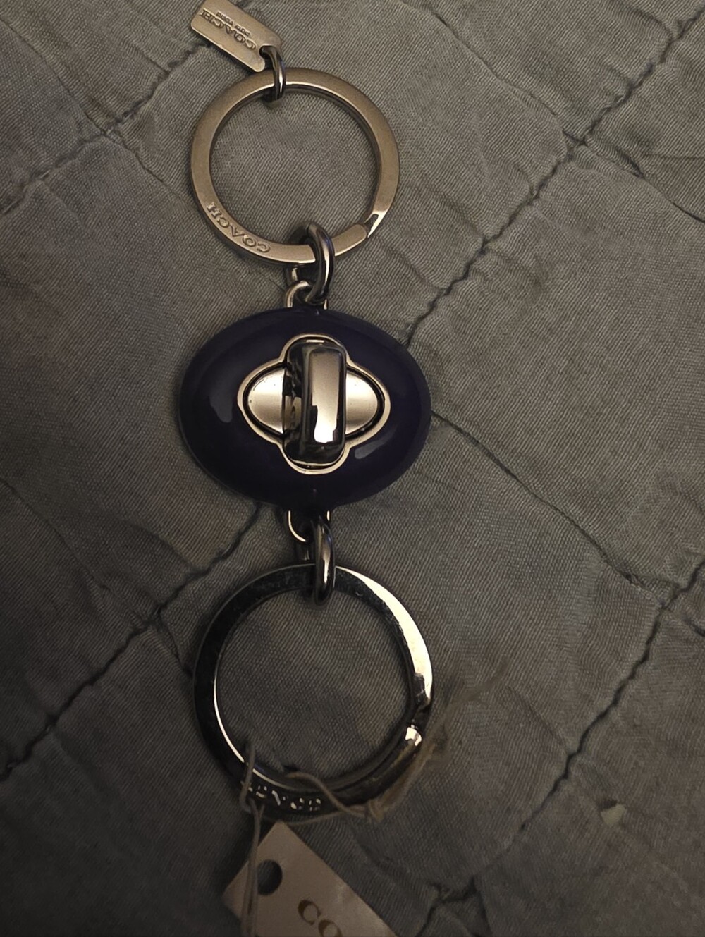Coach Oval Purple Enamel Turnlock Valet Keychain/BNWT